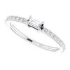 14K White Gold Natural Diamond Baguette Ring with 1/3 CTW