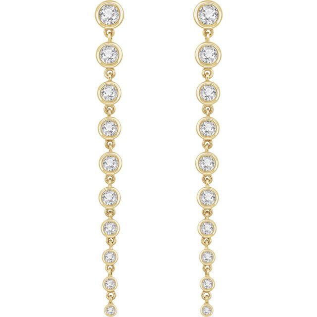 14K Yellow 1 3/4 CTW Lab-Grown Diamond Earrings