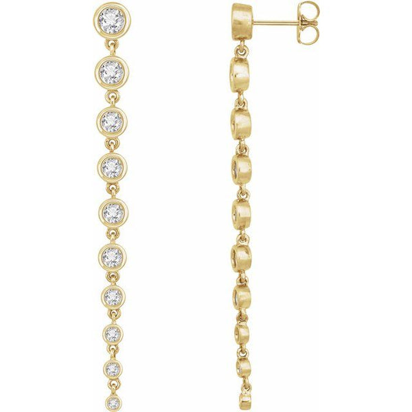 2 CTW Lab-Grown Diamond Graduated Earrings in 14K Gold