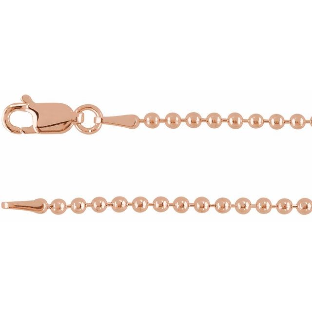 Hollow Bead Chain Necklace in 14K Gold