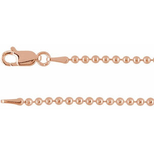 Hollow Bead Chain Necklace in 14K Gold