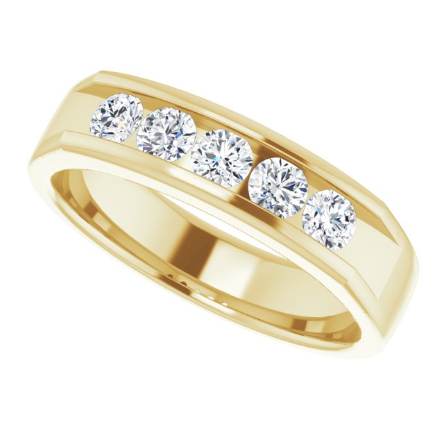 14K Yellow 1/2 CTW Natural Diamond Band