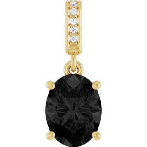 Natural Mozambique Garnet And .03 Ctw Natural Diamond Pendant