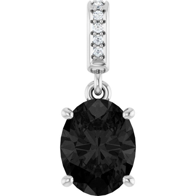 0.03 CTW Natural Mozambique Garnet and Diamond Pendant in 14K Gold