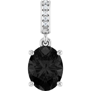 Natural Mozambique Garnet And .03 Ctw Natural Diamond Pendant