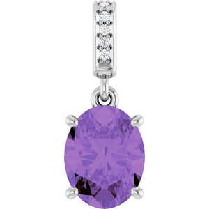 Natural Mozambique Garnet And .03 Ctw Natural Diamond Pendant