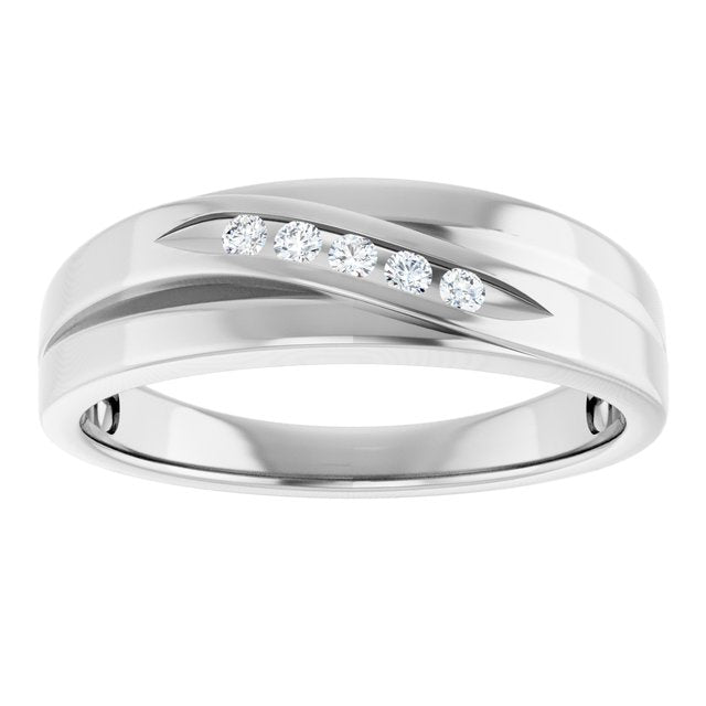 Platinum 1/10 CTW Natural Diamond Band