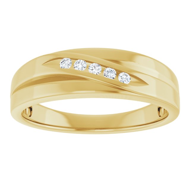 Platinum 1/10 CTW Natural Diamond Polished Band