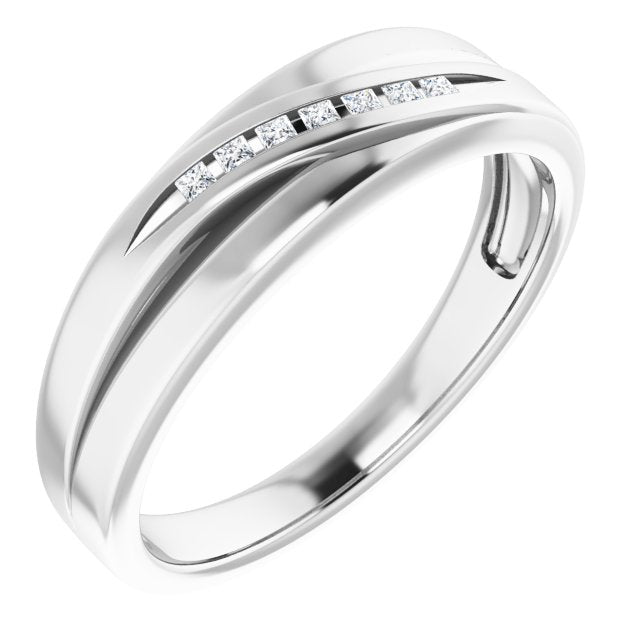 Platinum 1/10 CTW Natural Diamond Band