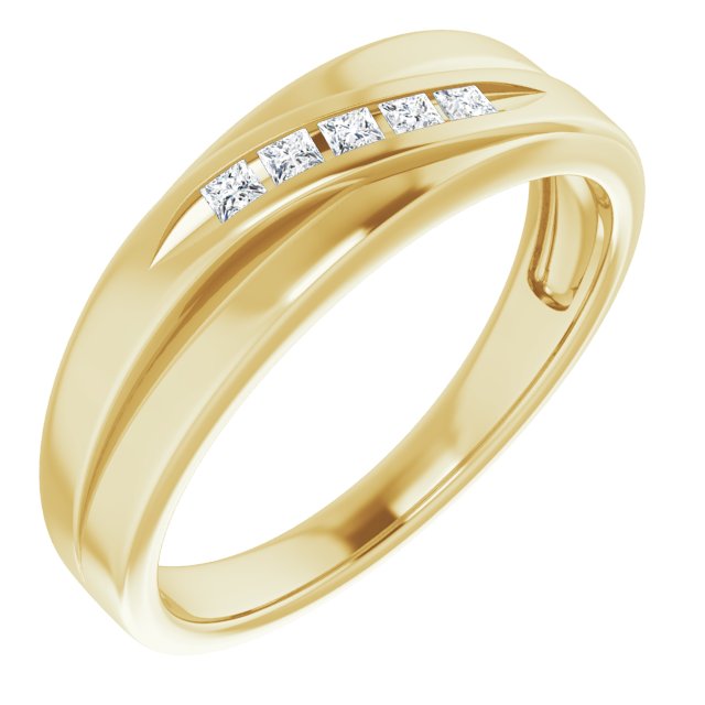 Platinum 1/10 CTW Natural Diamond Polished Band