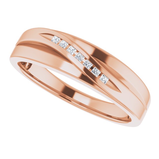 Platinum 1/10 CTW Natural Diamond Polished Band