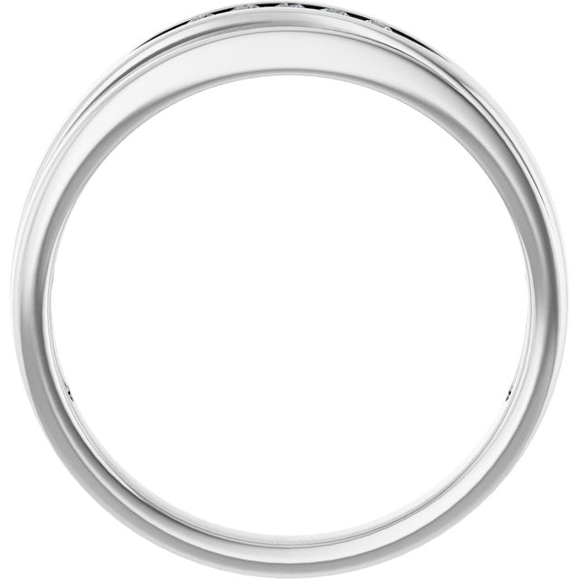 Platinum 1/10 CTW Natural Diamond Polished Band