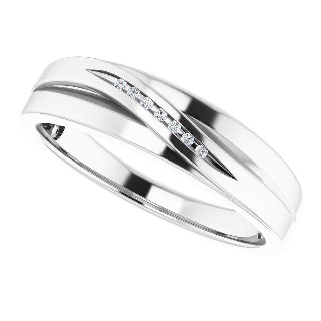 Platinum 1/10 CTW Natural Diamond Band