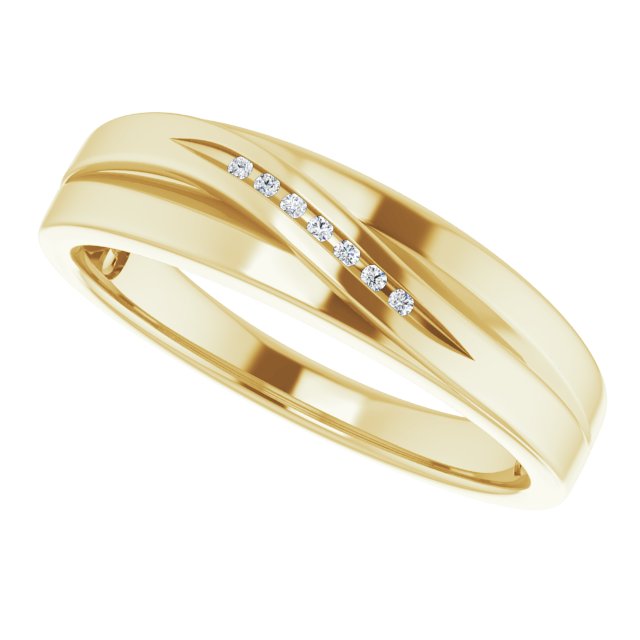 Platinum 1/10 CTW Natural Diamond Polished Band