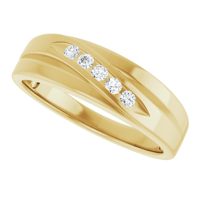 Platinum 1/10 CTW Natural Diamond Polished Band