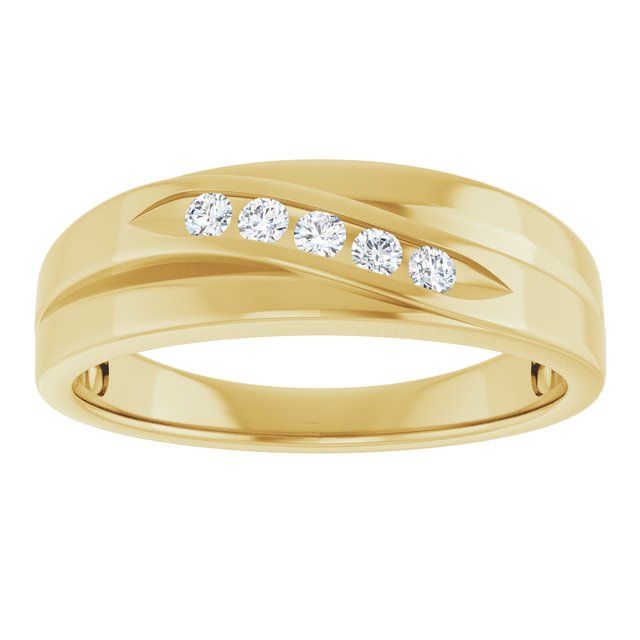 Platinum 1/10 CTW Natural Diamond Band