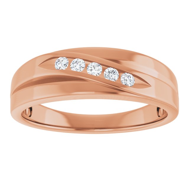 Platinum 1/10 CTW Natural Diamond Polished Band