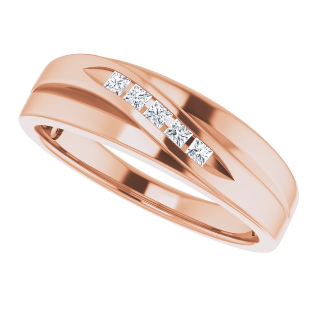 Platinum 1/10 CTW Natural Diamond Polished Band