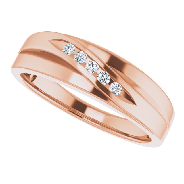 Platinum 1/10 CTW Natural Diamond Polished Band