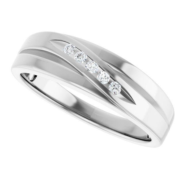 Platinum 1/10 CTW Natural Diamond Band