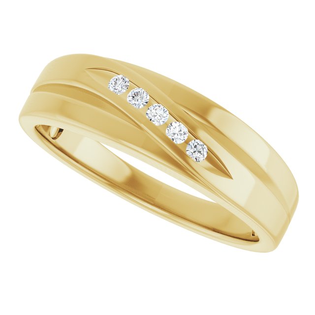 Platinum 1/10 CTW Natural Diamond Band