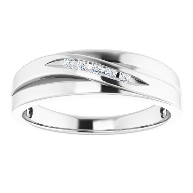 Platinum 1/10 CTW Natural Diamond Band