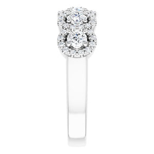14K White Gold Diamond Anniversary Band – 3/4 CTW Natural Diamonds