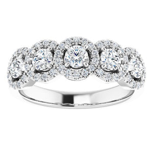 14K White Gold Diamond Anniversary Band – 3/4 CTW Natural Diamonds