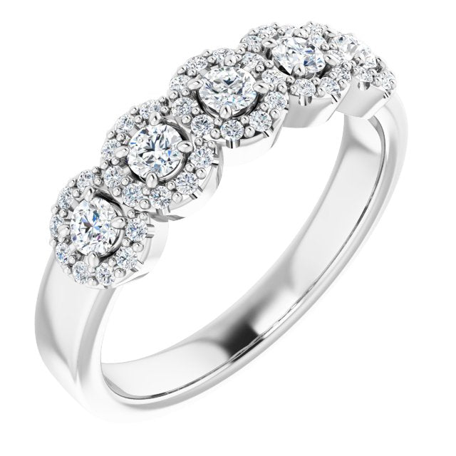 14K White 3/4 CTW Natural Diamond Anniversary Ring