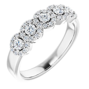 14K White Gold Diamond Anniversary Band – 3/4 CTW Natural Diamonds