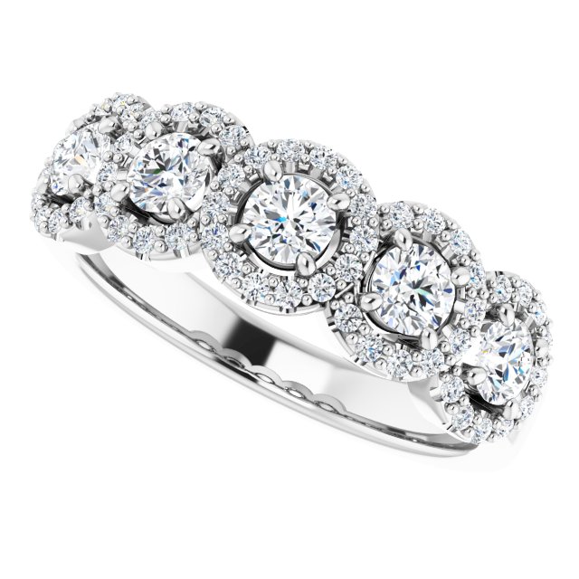 14K White 3/4 CTW Natural Diamond Anniversary Ring