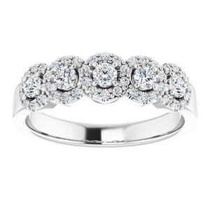 14K White Gold Diamond Anniversary Band – 3/4 CTW Natural Diamonds