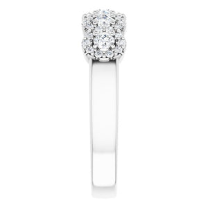 14K White Gold Diamond Anniversary Band – 3/4 CTW Natural Diamonds