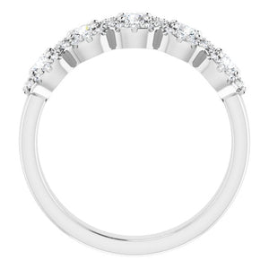 14K White Gold Diamond Anniversary Band – 3/4 CTW Natural Diamonds