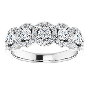 14K White Gold Diamond Anniversary Band – 3/4 CTW Natural Diamonds