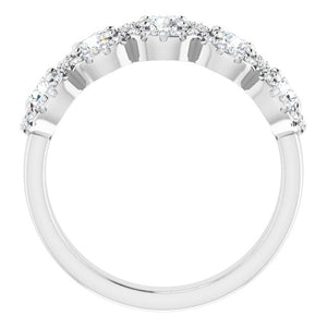 14K White Gold Diamond Anniversary Band – 3/4 CTW Natural Diamonds