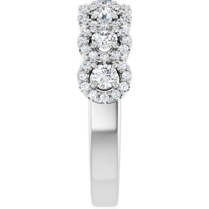 14K White Gold Diamond Anniversary Band - 5/8 CTW Natural Diamonds