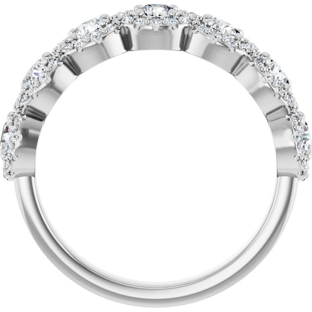 14K White 5/8 CTW Natural Diamond Anniversary Band