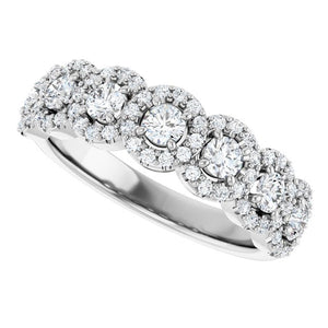 14K White Gold Diamond Anniversary Band - 5/8 CTW Natural Diamonds