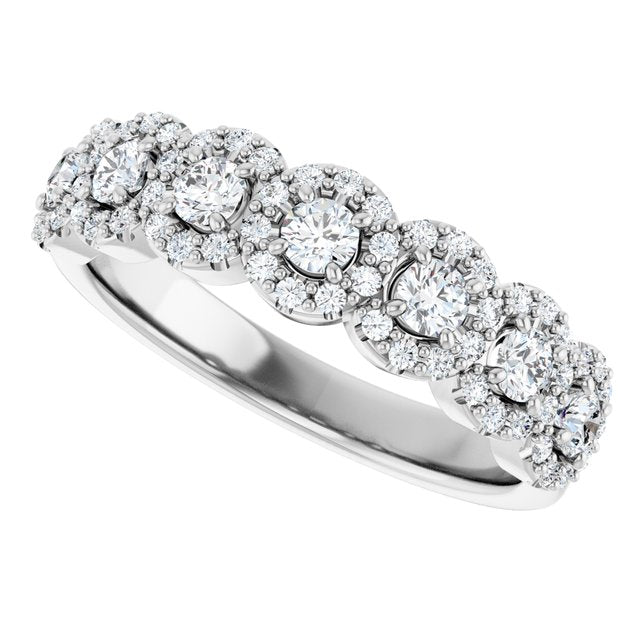 14K White 5/8 CTW Natural Diamond Anniversary Band