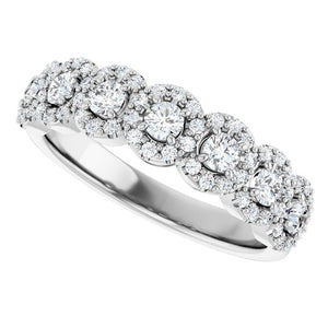 14K White Gold Diamond Anniversary Band - 5/8 CTW Natural Diamonds