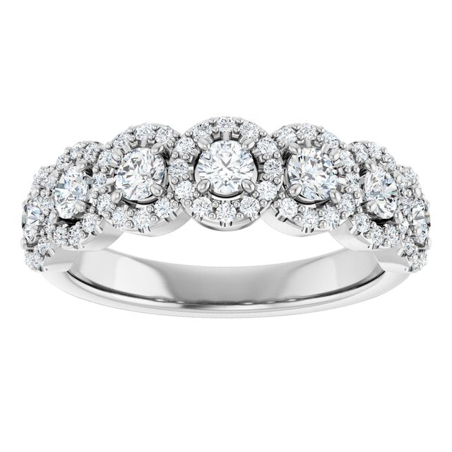 14K White 5/8 CTW Natural Diamond Anniversary Band