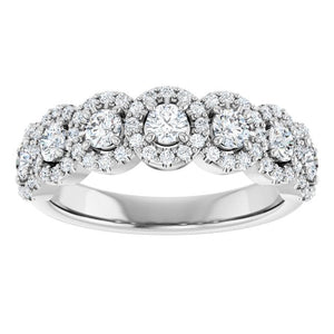 14K White Gold Diamond Anniversary Band - 5/8 CTW Natural Diamonds