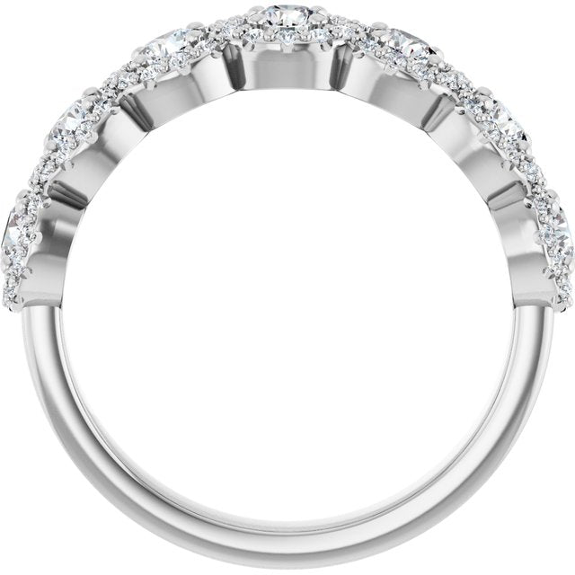 14K White 5/8 CTW Natural Diamond Anniversary Band