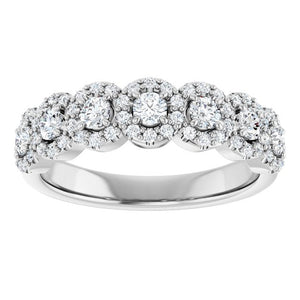 14K White Gold Diamond Anniversary Band - 5/8 CTW Natural Diamonds