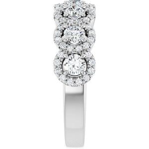 14K White Gold Diamond Anniversary Band - 5/8 CTW Natural Diamonds