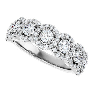 14K White Gold Diamond Anniversary Band - 5/8 CTW Natural Diamonds