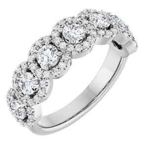 14K White Gold Diamond Anniversary Band - 5/8 CTW Natural Diamonds