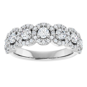 14K White Gold Diamond Anniversary Band - 5/8 CTW Natural Diamonds