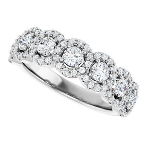 14K White Gold Diamond Anniversary Band - 5/8 CTW Natural Diamonds